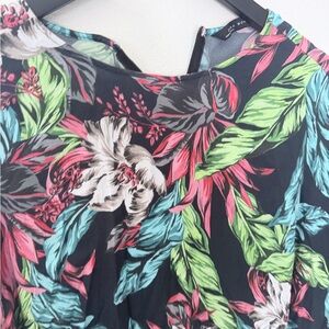 Zara Black Dress with Pink and Green Accents